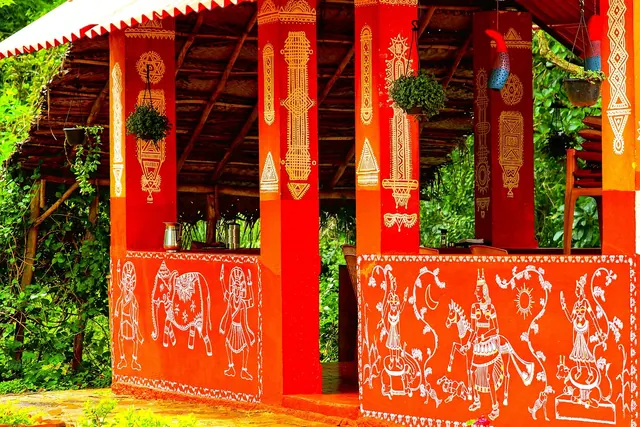 india, meditation house, wall painting, art, relaxation, meditation, retreat